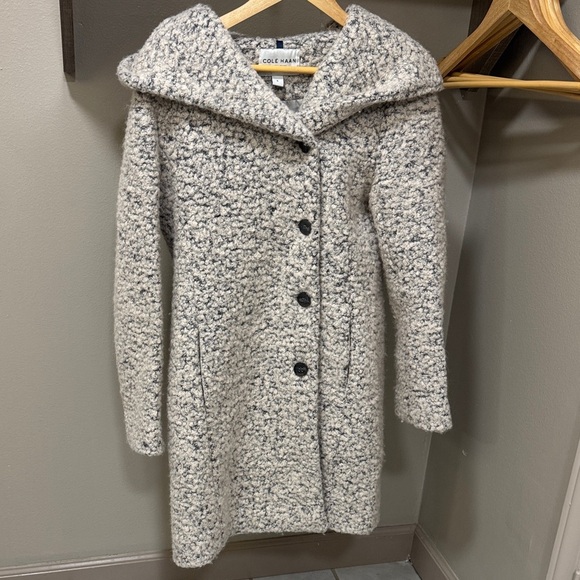 Cole Haan Jackets & Blazers - Cole Haan Cream Textured Wool Blend Coat